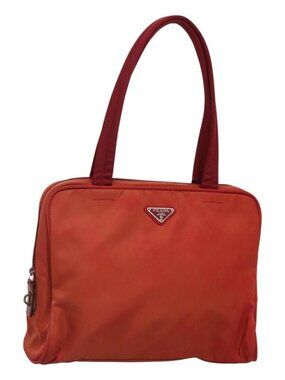 PRADA Hand Bag Nylon Red Auth BA3040